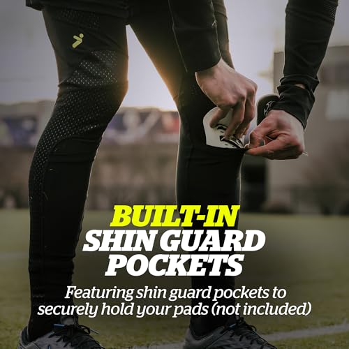 Storelli BodyShield Turf Burn Compression Men's Leggings 2, Soccer Base Layer with Shin Guard Pockets, Sports Accessories for Football, Baseball, Leg Protection, Black, Large4