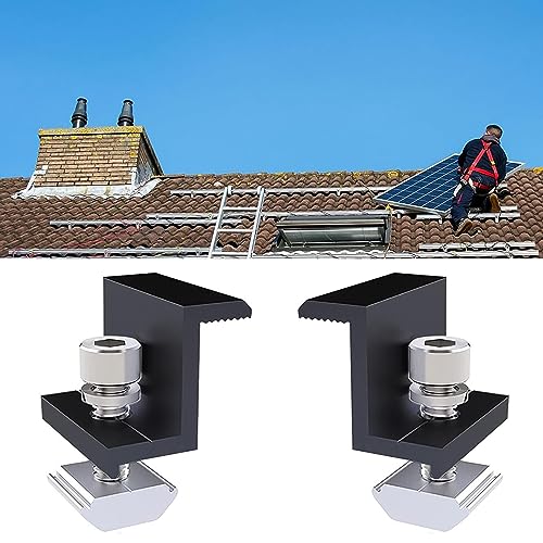 End Clamps Solar Panel Mount Set of 4 Including Screws Z-shaped 4 Stück Endklemme 30mm Schwarz Photovoltaikanlagen Endklemmen，