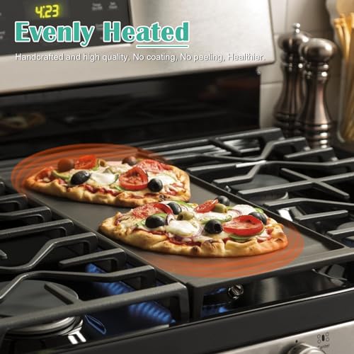 Image of Hiorucet WB31X24738 Cast Iron Griddle Replacement for GE Appliance Gas Range, JGBS66REKSS, JGB700SEJ4SS, JGSS66SEL1SS, JGSS66SEL3SS, JGSS66SELSS, JGB700SEJ1SS Griddle Plate Cooktop for GE Center Part.