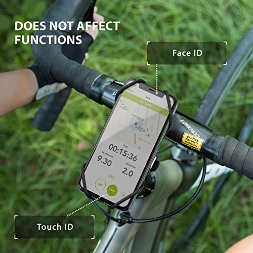 BONE Bike Tie Pro 3, Bike Cell Phone Mount for Stem, Scratch-Free Silicone Holder with Shock-Absorbing Design, Universal Cycling Phone Holder Compatible with Most Smartphones (Black - Stem)