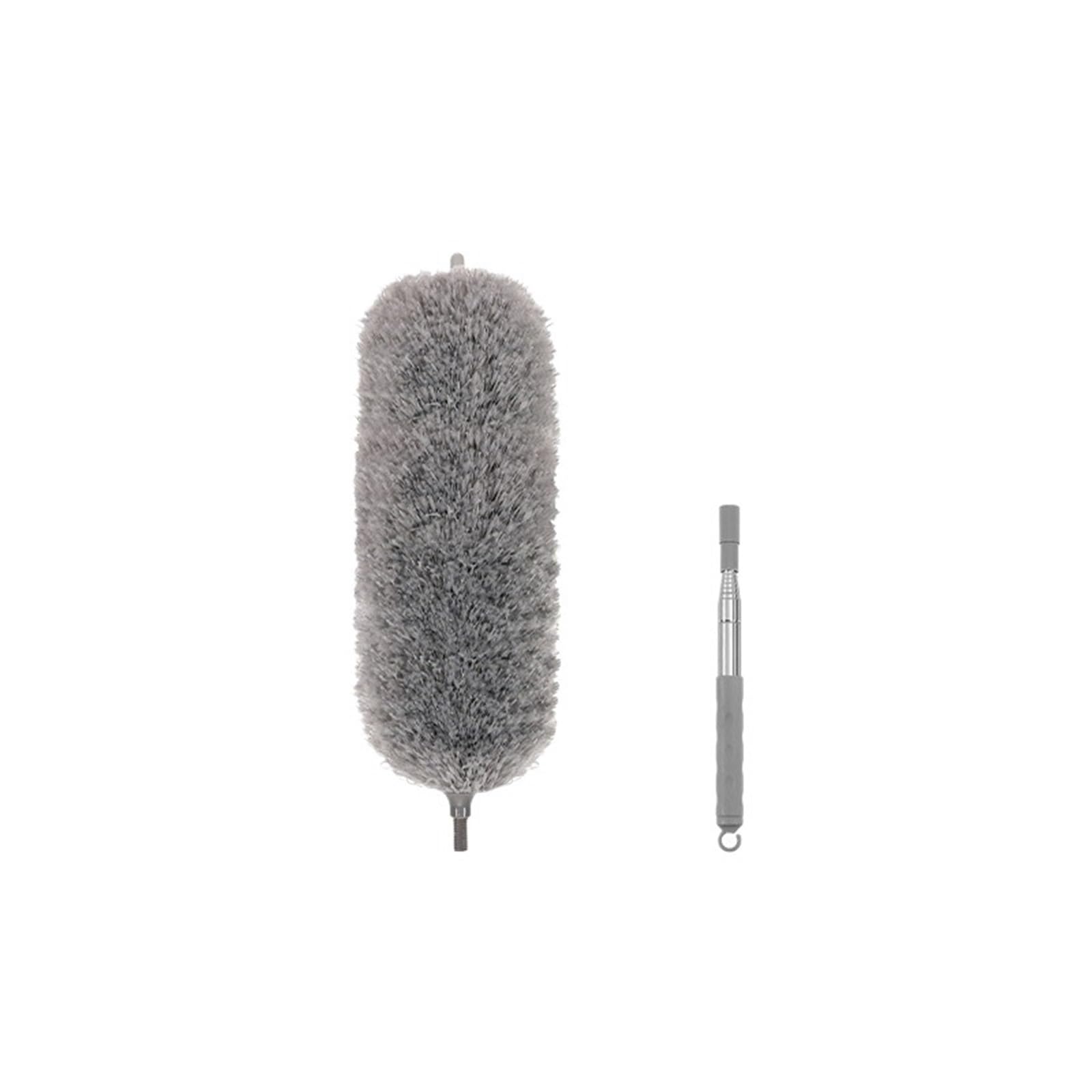 Duster Duster Brush Microfiber Extendable Curved Ceiling Cleaning Broom Household Electrostatic Dust Collector(Grey 140CM)