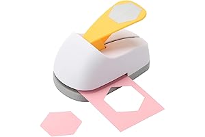 Craft Lever Punch 2-Inch DIY Handmade Hexagon Paper Punch (White Hexagon)