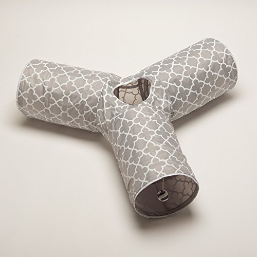 Prosper Pet Cat Tunnel - Collapsible 3 Way Quatrefoil Play Toy - Tube
