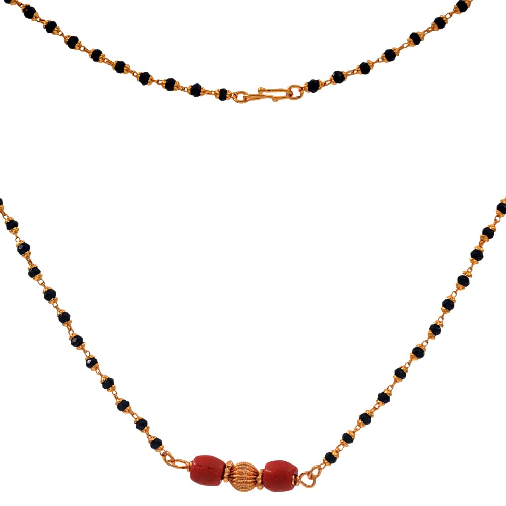 Radhas Creations Traditional Mangalsutra with black crystals 24" length one gram gold plated for women (B0776BMCLV) Amazon Price History, Amazon Price Tracker