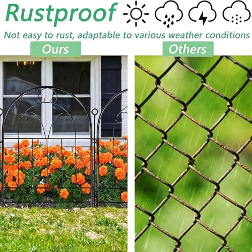 Valla arqueada de exterior resistente para delimitar macizos y proteger plantas, 10 paneles 7