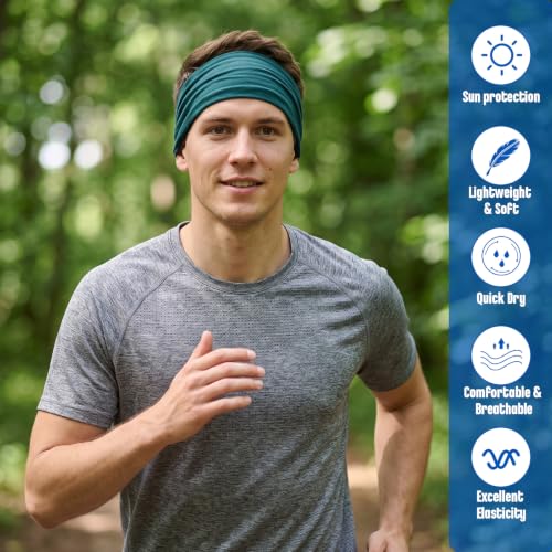 Image of Tarpop 12 /30 Pcs Neck Gaiters Scarf Elastic Wrap Headband Sweat Absorbing Bandana for Women Men Sports Yoga Running