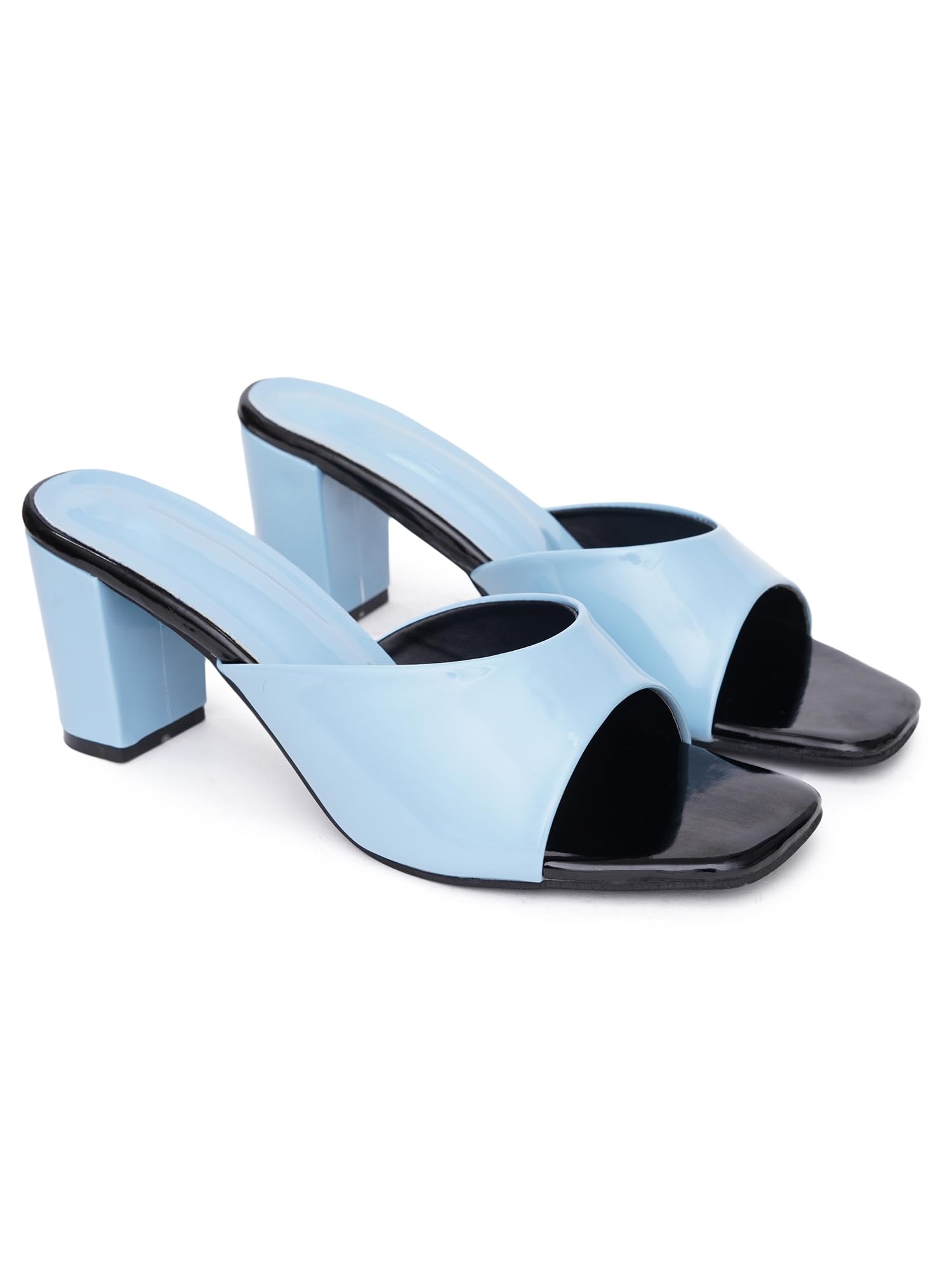 Elegant Open Toe Block Heels for Women & Girls | Cushioned Slip-On Mules | Office, Western & Casual Wear-image-27