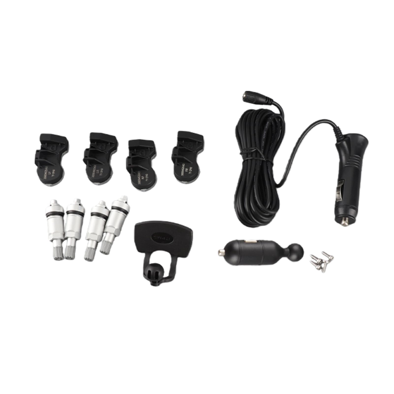 Keenso TPMS Reifenüberwachungsset, Auto TPMS Reifendruckkontrollsystem LCD Zigarettenanzünder USB 4 Interner Sensor Reifendruckkontrollsystem Radteile