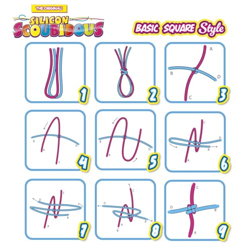 CRAZE SCOUBIDOU Bänder Set XXL – 14 Silikon Scooby Doo Bänder in 14 Farben – Skubidubänder Bastelset für Kinder, kreativ & bunt, ideal für Kindergeburtstag & Geschenke