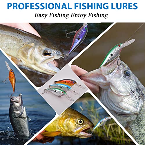 Fishing Lures Hard Bait Minnow Lure with Treble Hook Life-Like Swimbait 3D Fish Eyes Crankbait Fishing Tackle Lure for Bass Trout Walleye Redfish by FUSIGO - Image 5