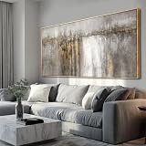 Vintage Home Wall Decor Abstract Framed Wall Art Textured Canvas Painting 32"x70" Posters for Bedroom Pictures for Kitchen