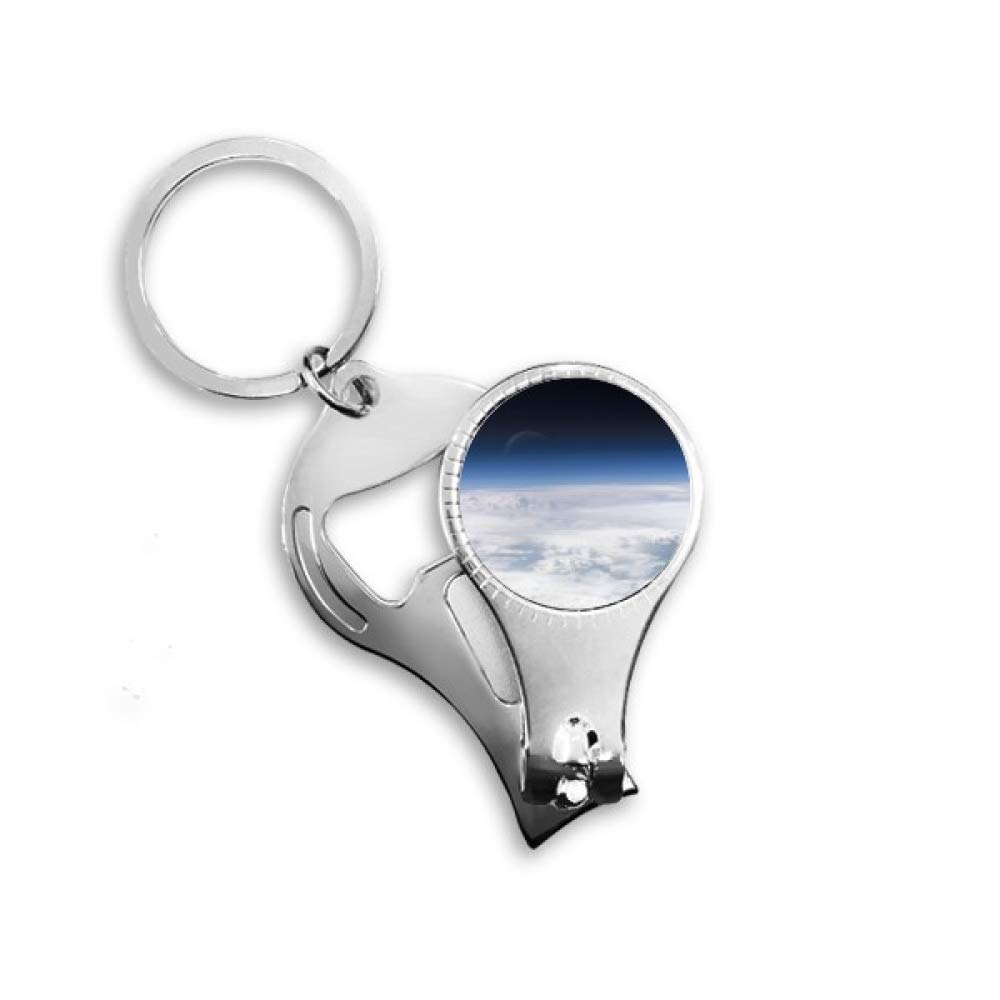 Porte-clés décapsuleur nuages blancs en métal compact