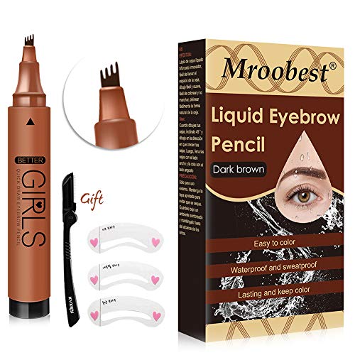 Preisvergleich Produktbild Eyebrow Tattoo, Eyebrow Pencil, Augenbrauenstift Wasserfest, Tattoo Augenbrauenstift, Innovativer gegabelter flüssiger Augenbrauenstift, der die natürliche Augenbrauenform auf einfache Weise umreißt