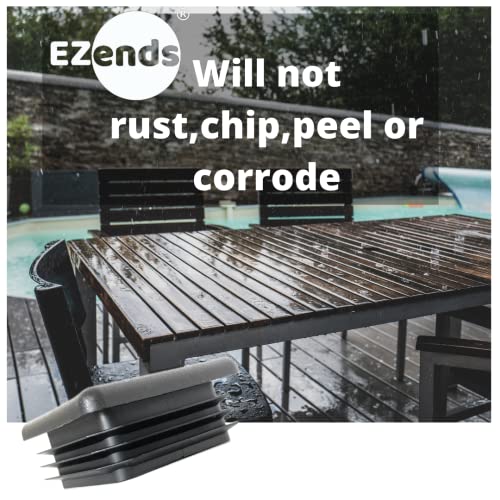 Ezends 1.5 Inch Square Tubing End Cap Plug, 10/14 Gauge, 20 Pack, Durable Black Plastic Ldpe, Chair Glides, Furniture Floor Protector, Chair Leg Caps, #TOP6