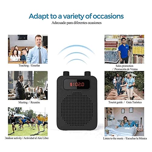 DWCJIE Draagbare spraakversterker Persoonlijke luidspreker Microfoon Headset Oplaadbaar Mini-systeem for leraren… - Image 4