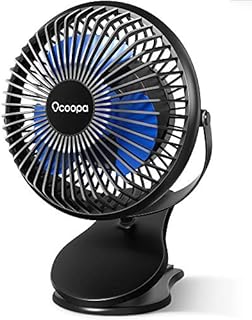 OCOOPA Desk Fan Clip On Fan for Pram, Mini Stroller Fan, Rechargeable Portable Table Fans, Battery Operated & 360° Rotation Personal Desktop Fans for Baby Stroller PushChairs Bed Camping