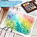 Esoes Mini Paint Palette Travel Watercolor Set, Portable Pocket Artist Water Color Painting Palette Kit with Colors, Binder Clips, Watercolor Pens, Wooden Paint Box for Painters Artists Students