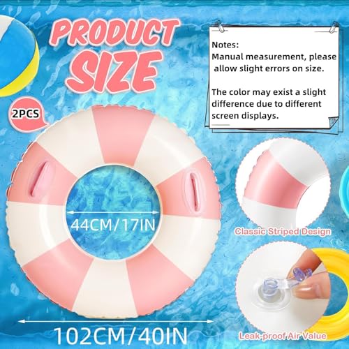 Image of 2 PCS Inflatable Pool Floats for Swimming Pool Party Lake Beach Adults - Floaties Pool Tubes Swim Rings Tubes Floaties for Beach Pool Party Decorations