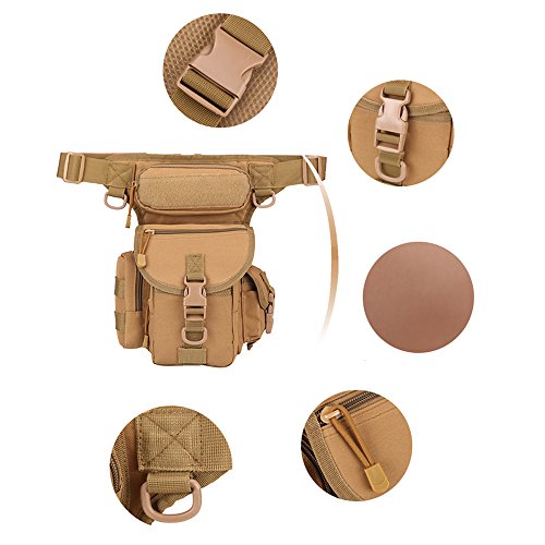Multi-Purpose Tactical Drop Leg Pouch Bag Waist Pack For Men Women Outdoor Thigh Rig Fanny Pack For Military Cycling Hiking Hunting Riding Camping, Brown #TOP1