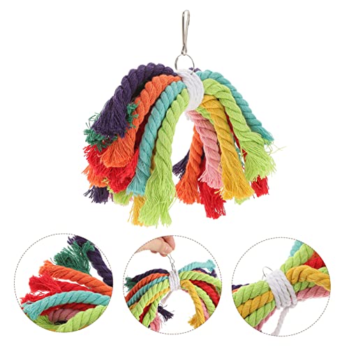 Image of Parrot Cotton Rope Gnawing Dradel Toy Chew Toy Wiggles s Parrot Swing Preening Bird Cage Rope Bird Chew Plaything s Hanging s