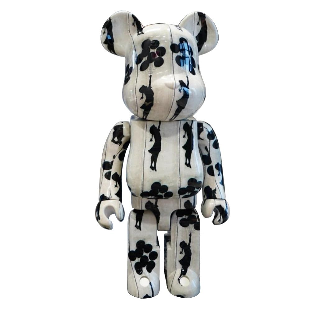 MKOLKGNE Bearbrick Sculpture Statue 1000% Violent Bear Collectible Toy,Building Blocks Bear Home Decoration 70cm/27.6in (Balloon Girl)