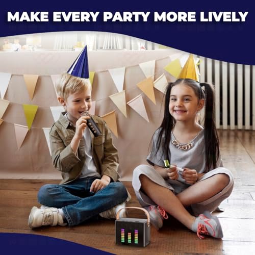 Image of Wembley Karaoke Set with Mic & Speaker| Wireless & Bluetooth Singing Tool for Kids| Portable Karaoke Set with 5 High-Modulation Fun Voices| Ideal for Parties, Picnics, or Travel Time Fun (Black)