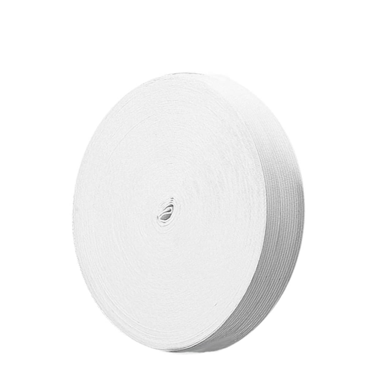 1rotolo Nastro Elastico Piatto da Metri per Cucito di Abbigliamento Progetti Fai da Te Comodo e Resistente Colore Bianco