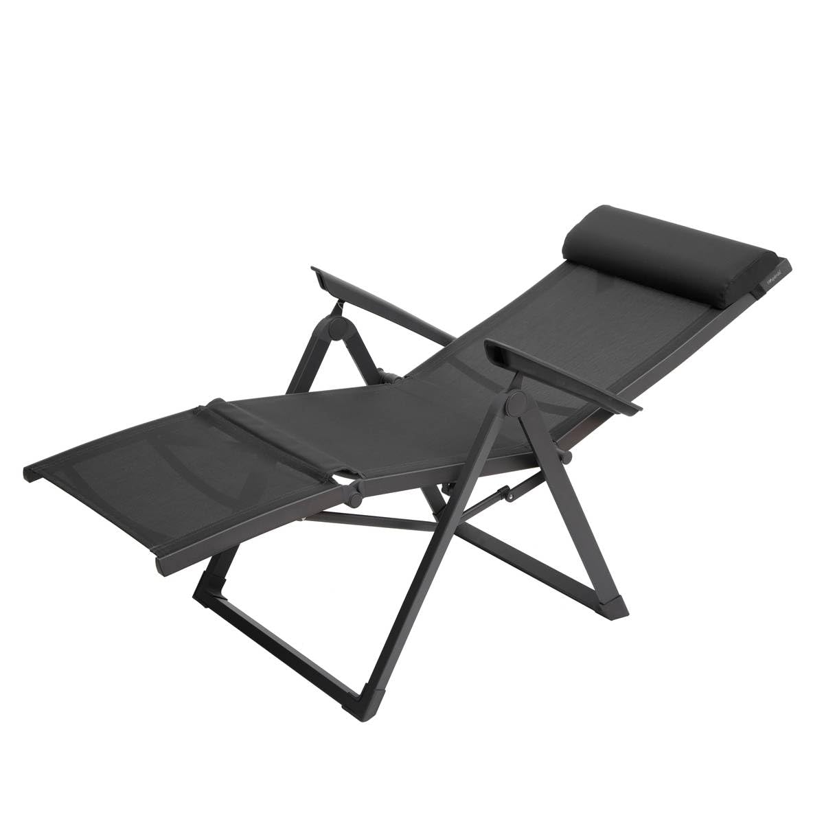 Hespéride - Silla reclinable de jardín Decima - Antracita/Grafito - Aluminio - Mobiliario de Exterior para terraza, balcón y Patio.
