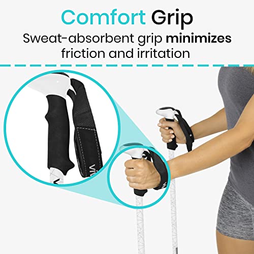 image for Vive Walking Sticks for Hiking - Collapsible Aluminum Trekking Pole - 