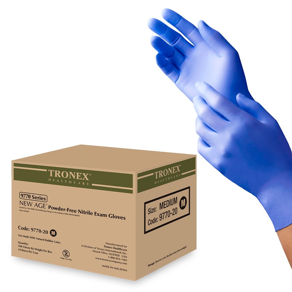 TRONEX 9770 Chemo-Rated Allergy Free Nitrile Exam Glove, Accelerator-free, Hypoallergenic Nitrile Gloves