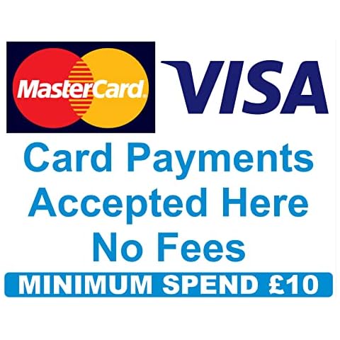 £10 Minimum spend Credit Card Mastercard Visa Payment Stickers x3 Shop Taxi Cover