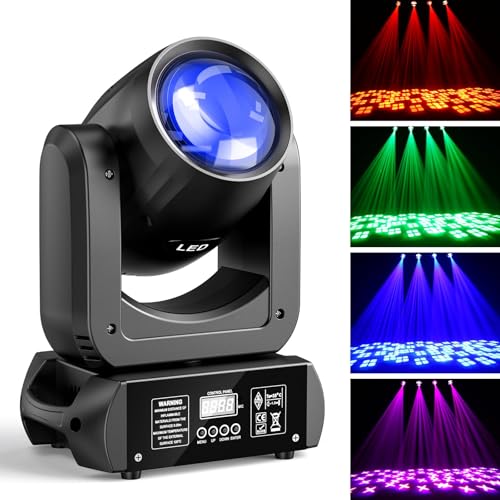 Image of 150W Moving Head Lights,8GOBO 8Colors Spotlight 18-Facet Prism DMX512 Sound Active Control Strobe /Beam /Wash Stage Lighting for DJ Concert Weddings Bar Party Theater Club Christmas