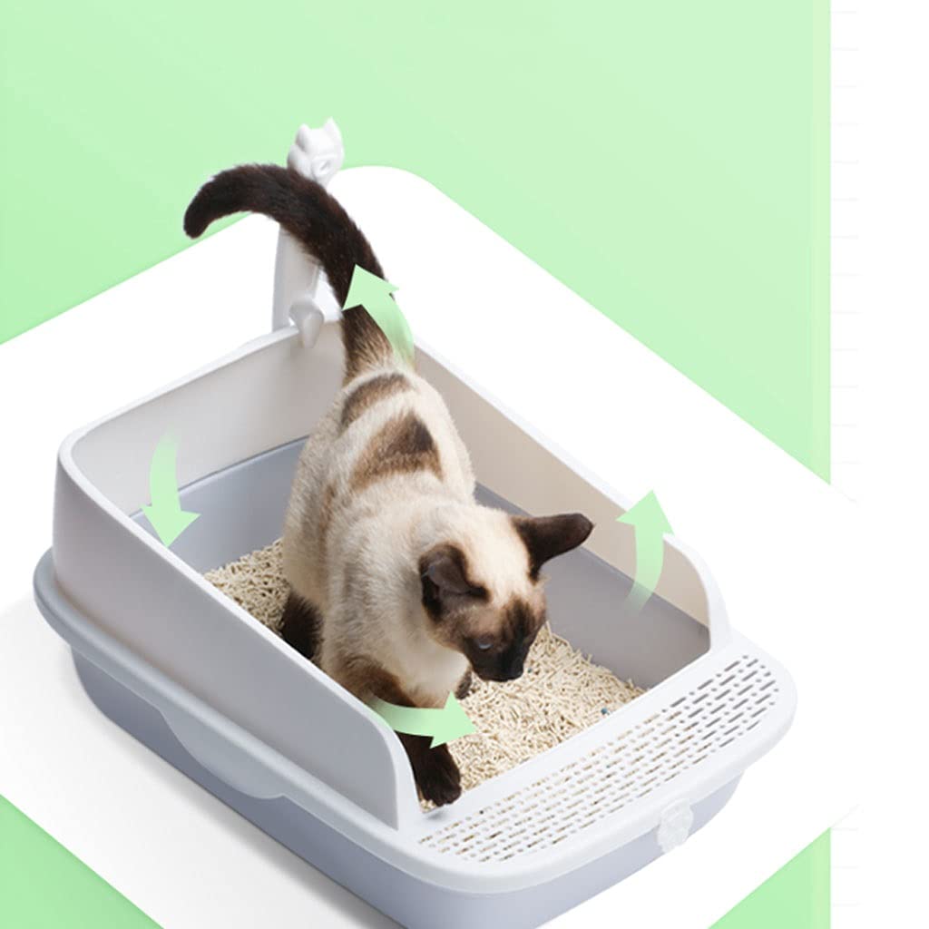 Cajas de Arena Caja de arena de gato Semi-cerrado Gran desodorante y apertura de arena Caja de arena a prueba de arena Box Gato de inodoro Suministros, adecuados para gatos entre 20 kg Arenero ​Gatos