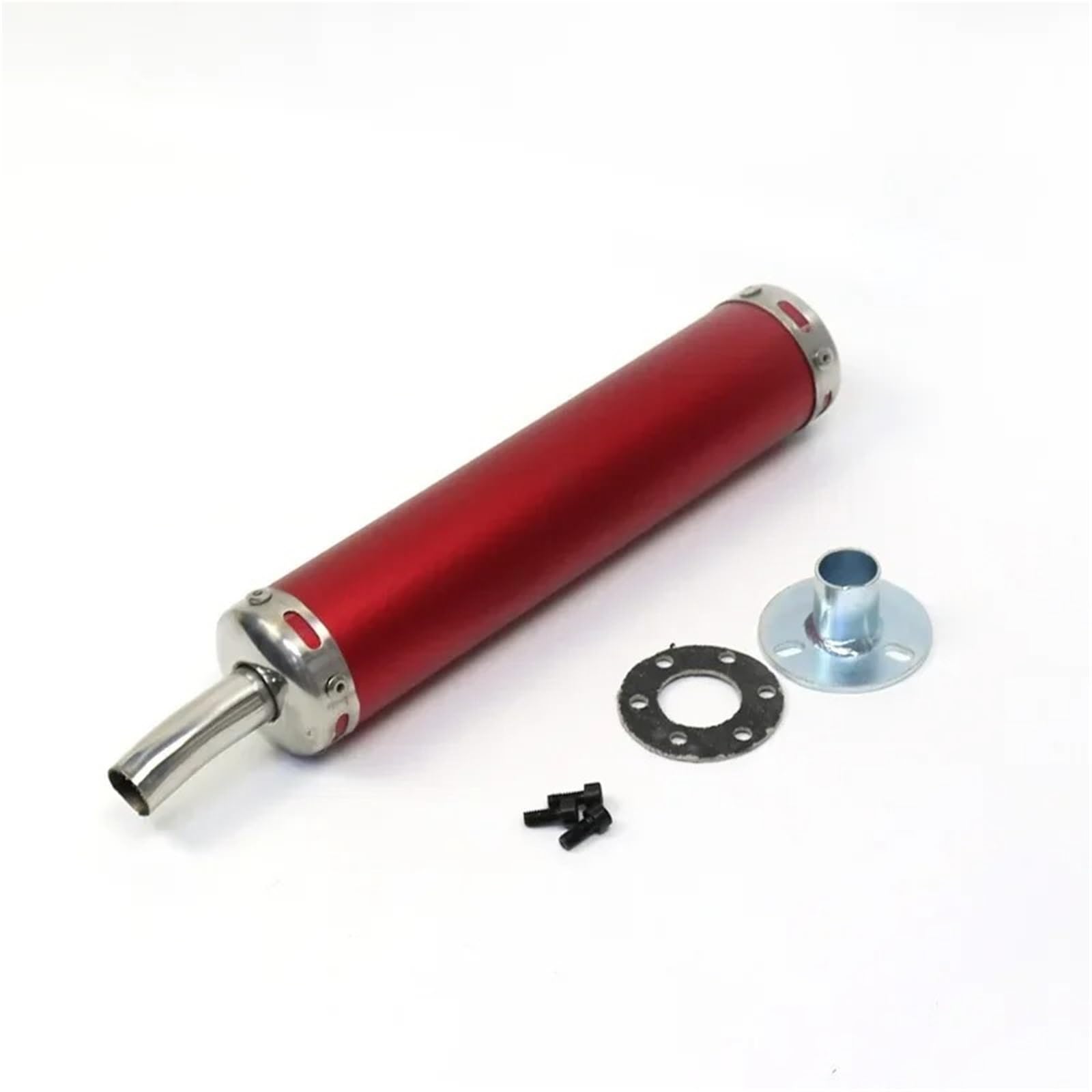 Silenziatore moto 60x280mm A due tempi Scooter Dirt Moto Da Corsa Silenziatore Di Scarico Silenzio Silenziatore 2 Tempi Moto Tubo Di Scarico Marmitta(Red)