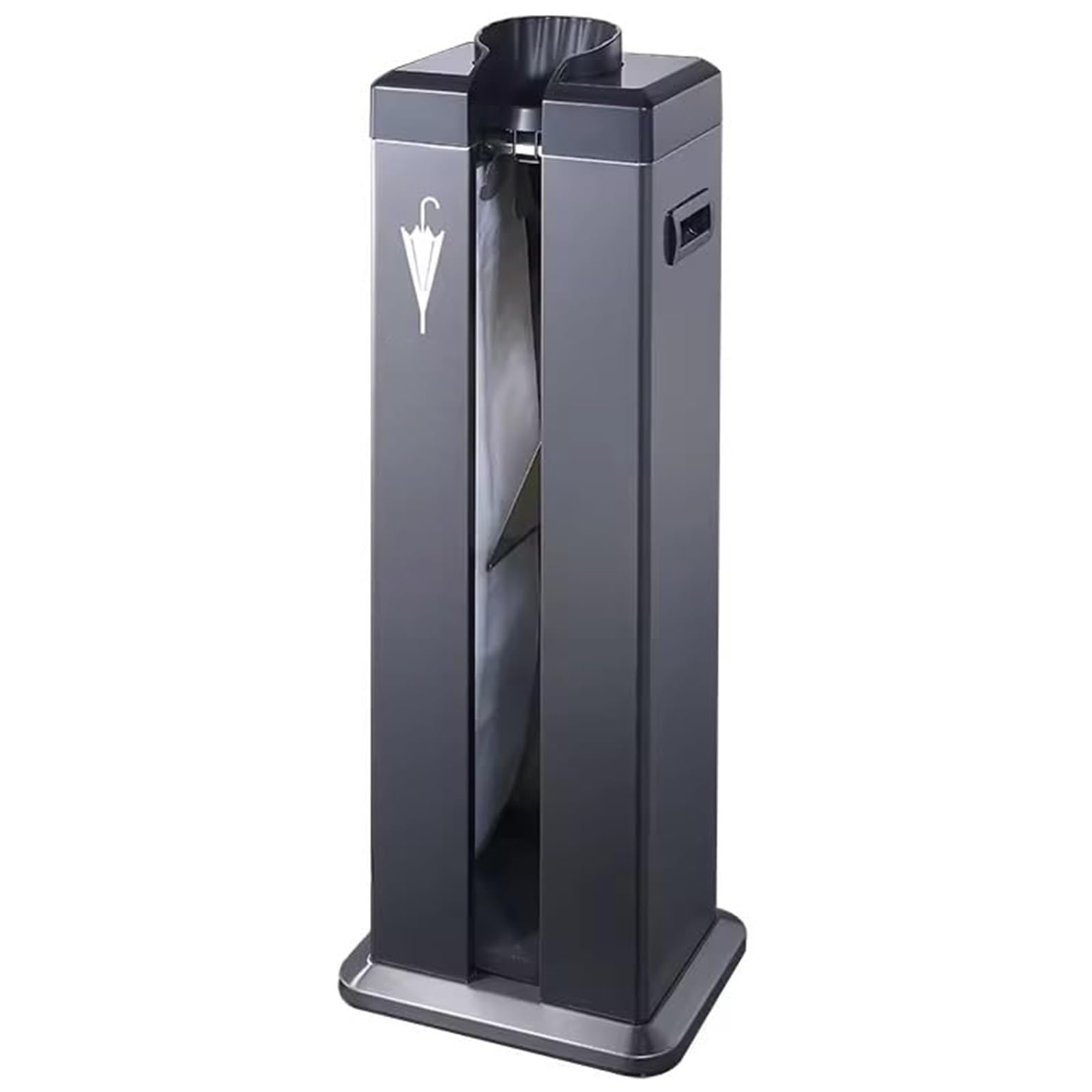 DOJOEUU Automatic Wet Umbrella Wrapper, Stainless Steel Umbrella Packing Machine, Single Slot, Commercial Umbrella Bags Dispenser Holder Stand with 100 long Bags for Hotel, Bank Entryway(Black)
