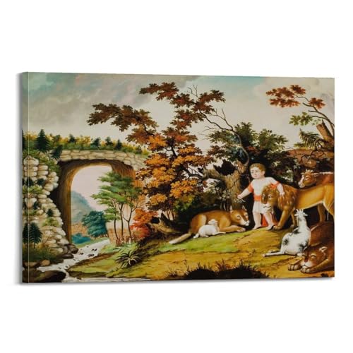 Impression sur toile Peaceable Kingdom Edward Hicks pour décorer votre salon