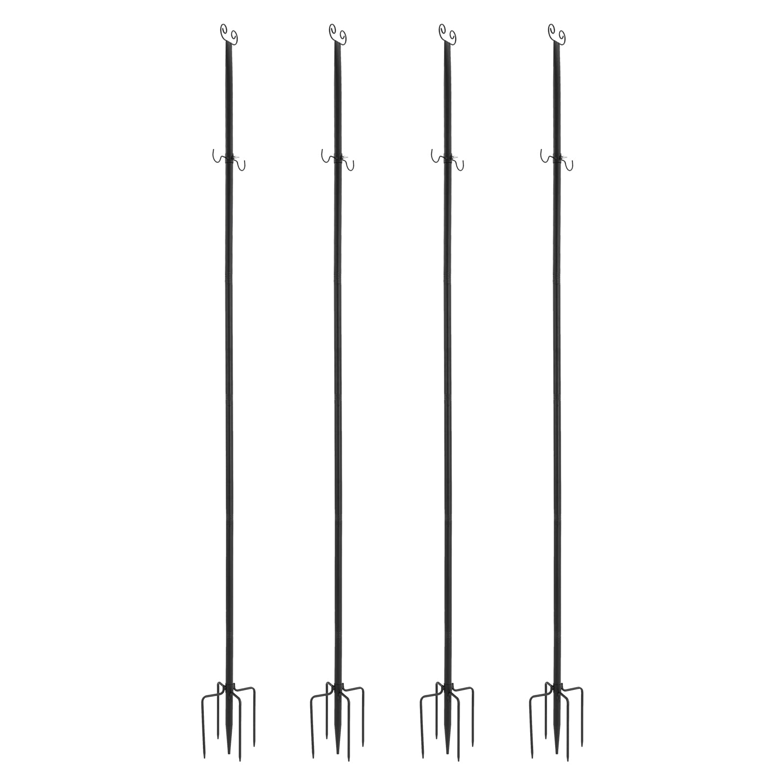 Lichterkettenmast 2.7m Stangen zum Aufhängen von dekorativen Lichtern, Lichterketten, Weihnachtsbeleuchtung aus Eisen, Lichterketten für den Außenbereich, für Fest,Party,hochzeit,Geburtstag (4)