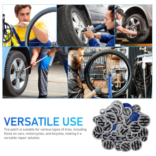 Image of ULTECHNOVO Heavy Duty Tire Repair Patches 90 Pcs 2.28 Inch Round High Temperature Rubber Puncture Patch Kit for Car Motorcycle Truck Tube Repair