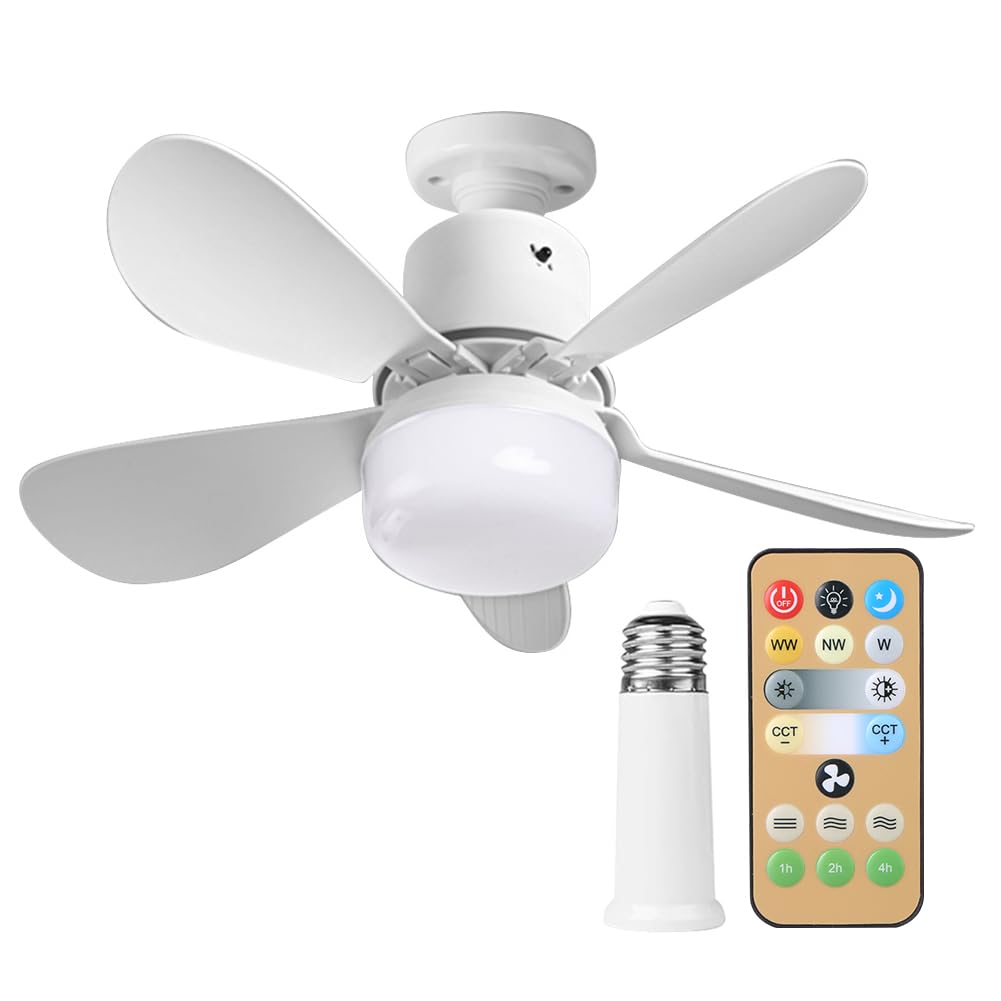 KOBONA 30W LED Bulb Ceiling Fan Remote Control Chandelier Ceiling Fan 3 Speeds Indoor Ceiling Fan Light Dimmable for Bedroom Living Room Kitchen