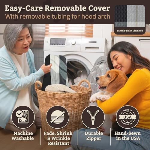 Image of Snoozer Rectangle Cozy Cave Dog Bed, Hooded Dog Bed, Barkley B Diamond (S)