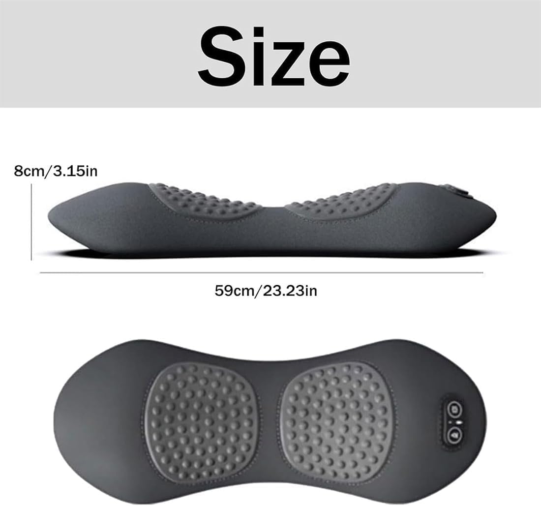 Masajeador de Ciática Eléctrica 3 en 1, Levantamiento De Tracción, Masaje de Vibración y Compresa de Calor,for Cuello, Hombros y Espalda, Soporte Lumbar Ergonómico (Black)