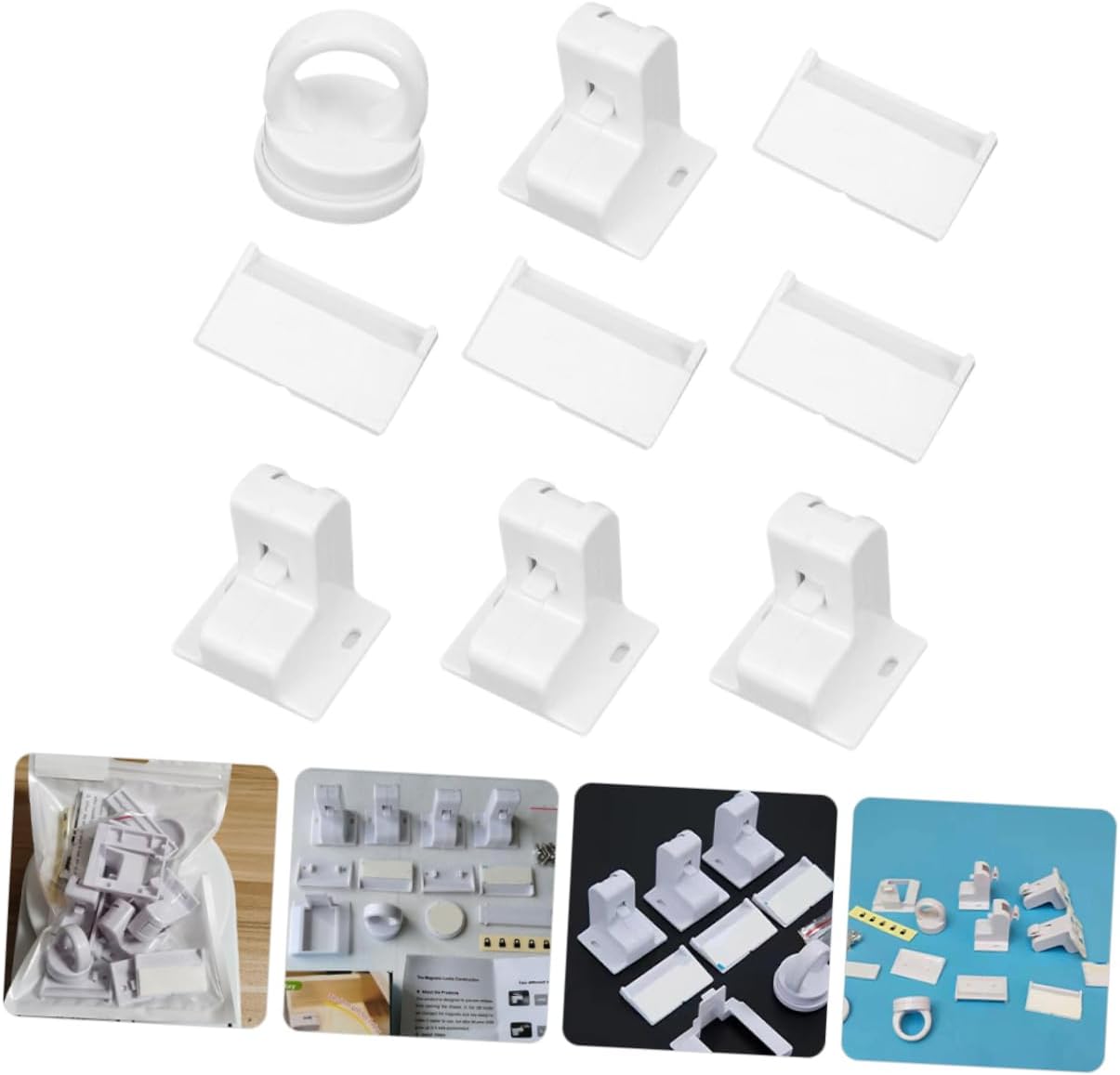 ibasenice 4sets Magnetic Cabinet Locks Safety Proofing Latches Childproof Cupboard Locks for Home Security