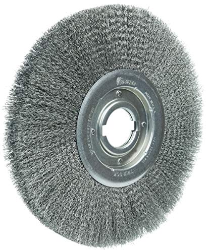 Image of Weiler 06180 12 inch Medium Face Crimped Wire Wheel, .0118 inch Steel Fill, 2 inch Arbor Hole, Made in The USA