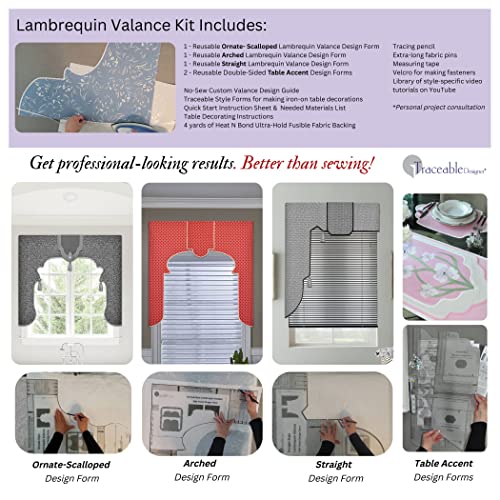 Traceable Designer No-Sew Lambrequin Cornice, Valance Kit, Multi-Style Curtain For Living Room, Bedroom, Dining Room #TOP5