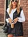Bozanly Women's Oversized Denim Jacket Vest Distressed Button Down Jean Vest Outerwear with Pockets(0711-BlackGray-M)