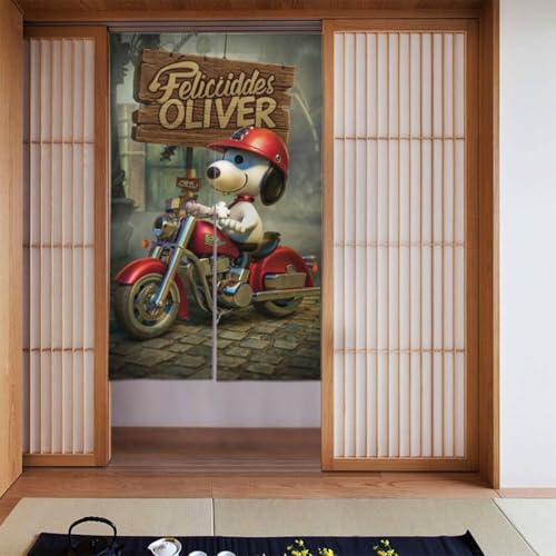 のれん 暖簾 スヌーピー かわいい 漫画 遮光 カーテン ロング おしゃれ 和風 目隠し 湯のれん 間仕切り リビング 玄関 キッチン 日除け 洗える 86cm×143cm 人気 アニメ