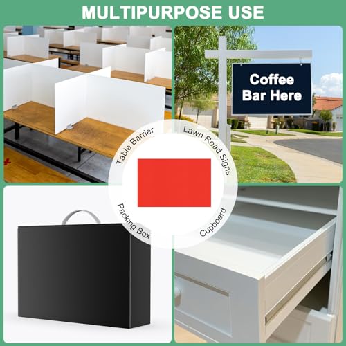 Image of M METERXITY 5-Pack Corrugated Plastic Sheets, 8 Inch x 12 Inch Waterproof Blank Corrugated Poster Board Yard Signs for Garage Sale /Office /Classroom /Party /Lawn Sign Road [3mm Thick, Red]