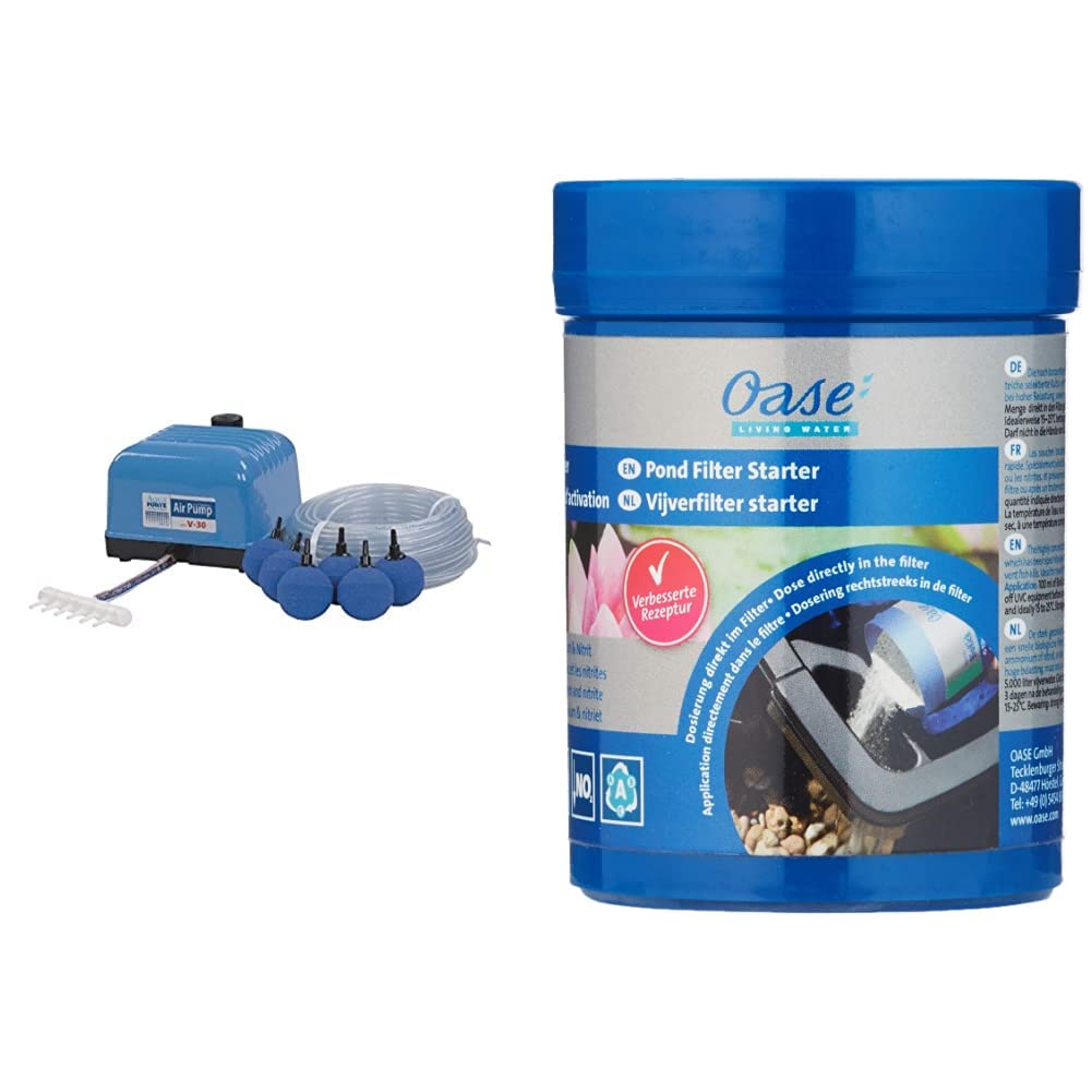 Pompe à air Hailea V30 bleu AquaForte pour grand bassin de jardin sain