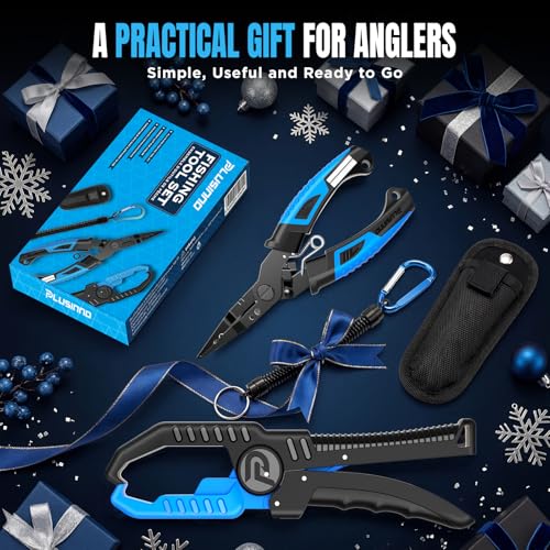 Image of PLUSINNO Fishing Gear, Fishing Tools, Fishing Accessories, Corrosion Resistant Fishing Pliers Kit, Fishing Knife, Floating Fish Lip Gripper Fishing Gifts for Men, Gifts for Fishermen