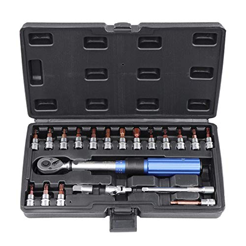 ABN 1/4IN Drive Click Torque Wrench Set, 23Pc - 2-22Nm Dual Direction 20-200 Inch Pound Torque Wrench and Bit Tool Set